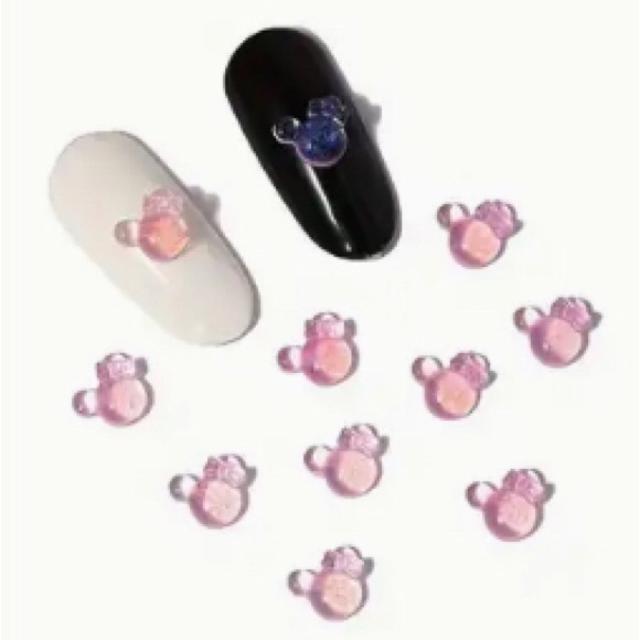 🆕 Pink Minnie Mouse Bow Nail Charm 40 Mixed Pieces - Picture 4 of 6